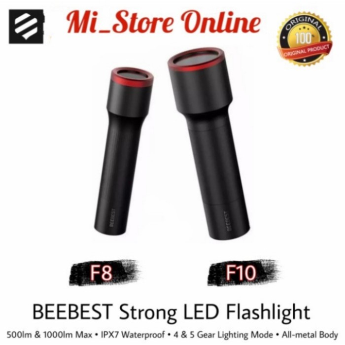 Terlaris Beebest Strong Led Flashlight F8 / F10 Senter