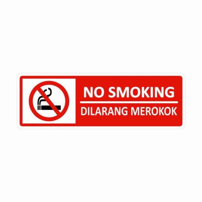 

Sensasional Sign Rambu Di Larang Merokok Stiker,Acrilik,Plat 10X30 Cm