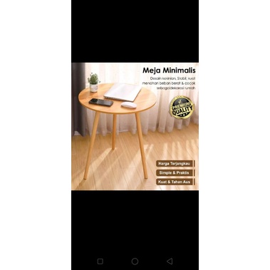 meja bulat kayu minimalis