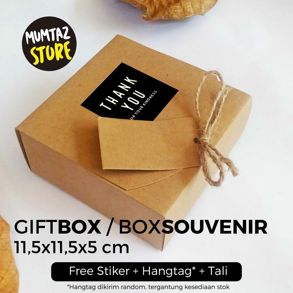 

7.7 [ISI 10 pcs] KOTAK SOUVENIR / HAMPERS BOX / GIFT BOX /BOX PACKAGING FREE TALI UK.11,5x11,5x5 CM