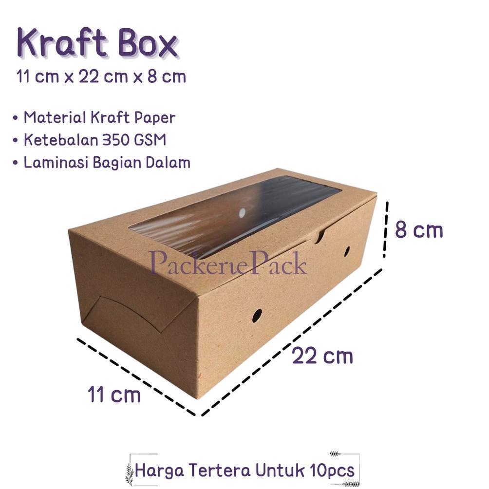 

Promo (10 PCS ) KOTAK DUS KUE KRAFT UK 11 x 22 x 8