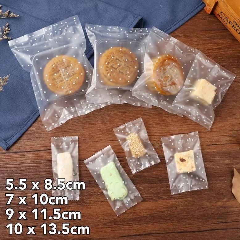 

Promo 100pcs Plastik segel cookie doff polkadot