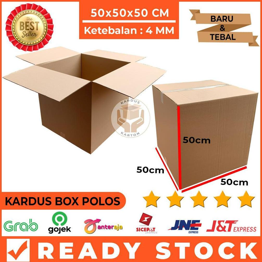 

7.7 Kardus Besar Jumbo Karton Box Polos 50 x 50 x 50 Packing Pindahan