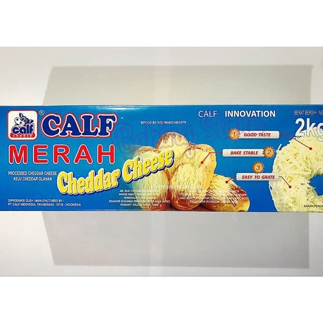 

✔️ Keju Cheese Cheddar Calf Merah 2kg