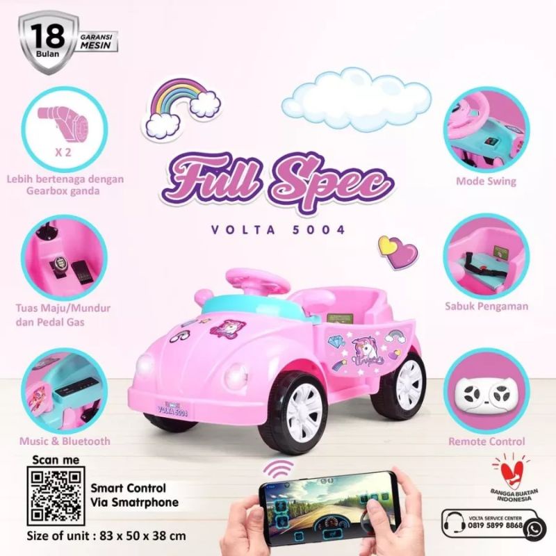 READY MOBIL AKI CLACCY &amp; FUN VOLTA 5004/MAINAN ANAK MOBIL