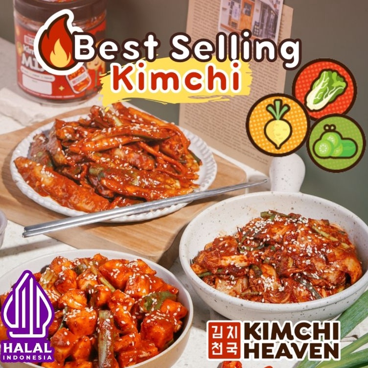 

>D2289) ⭐⭐⭐⭐⭐ 1kg Fresh Korean Kimchi in Jar Halal (Sawi / Lobak /Timun / Mix)