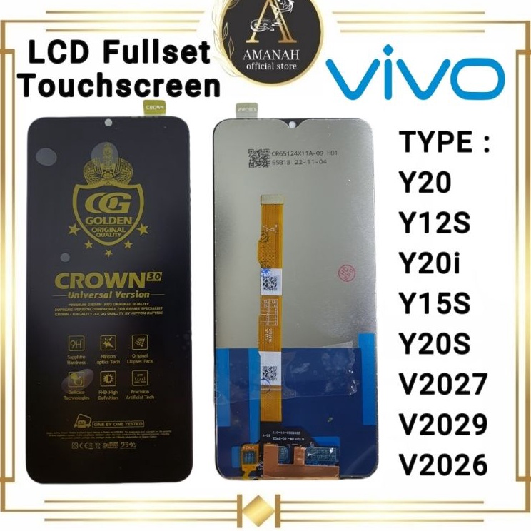 Terbaru 3.3 LCD TOUCHSCREEN VIVO Y20 / Y12S / Y20i / Y15S / Y20S Fullset Crown 3.0 / 4.0 Original Su