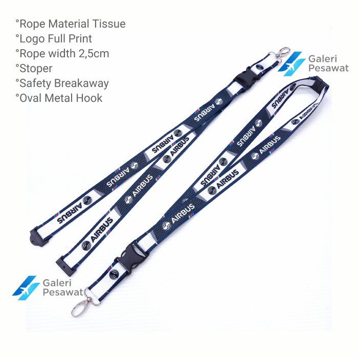 

Terlaris Lanyard / Gantungan Tali Id Card Airbus (Carbon) Premium