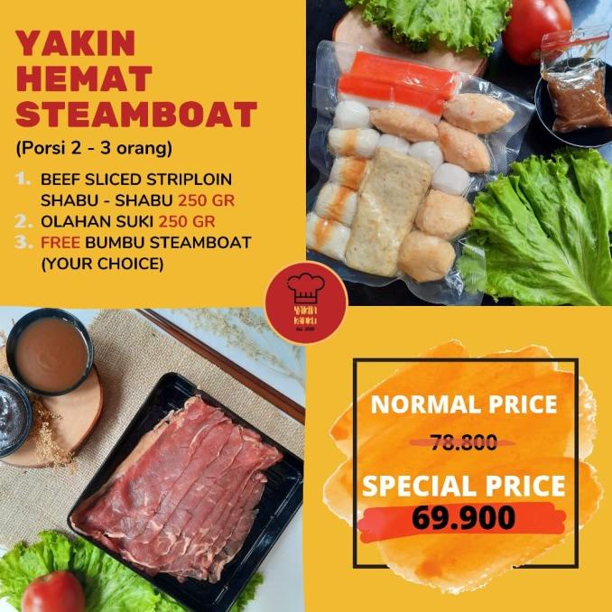

BUNDLING BEEF AUS STRIPLOIN SHABU-SHABU+PAKET STEAMBOAT FREE BUMBU