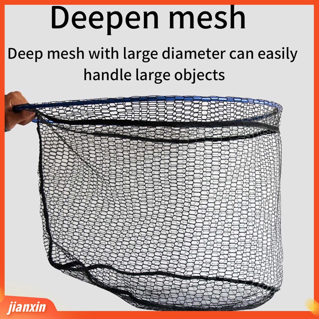 [Jianxin] fishing Net Head Lipat Kapasitas Besar Cepat Kering-density Tinggi Mesh Aluminium Alloy Segitiga Hitam Karper Sturgeon Memancing Mendaratan Dip Net Untuk Outdoor