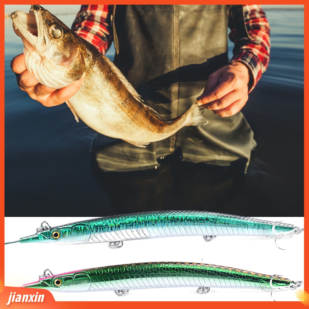 [Jianxin] 18cm/64g Pemancingan Umpan Warna Terang 3D Fisheyes Universal Simulasi Kulit Hidup Menangkap Ikan Kait Tajam Tuna Laut Memancing Tenggelam Pensil Umpan Palsu Keras Peralatan Memancing