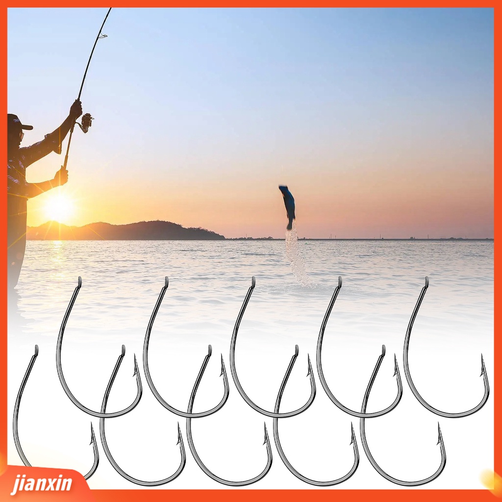 [Jianxin] 10pcs Loach Hook Tajam Kuat Tembus Tahan Korosi Anti Karat Stabilitas Tinggi High Fish Rate High-carbon Steel High Strength Soft Worm Fish Hook Peralatan Memancing