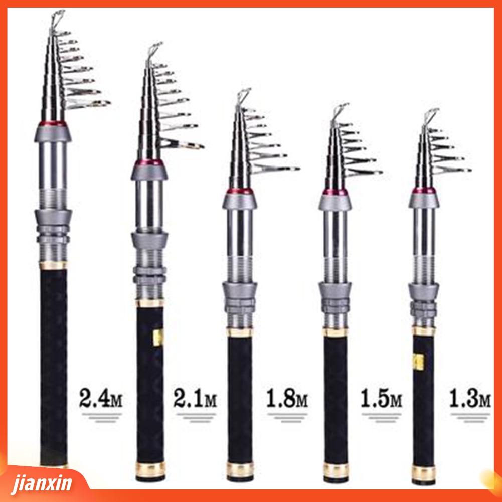 [Jianxin] Joran Pancing Teleskopik Mini 1.3-2.7m Bahan Karbon Fiber Untuk Outdoor / Laut