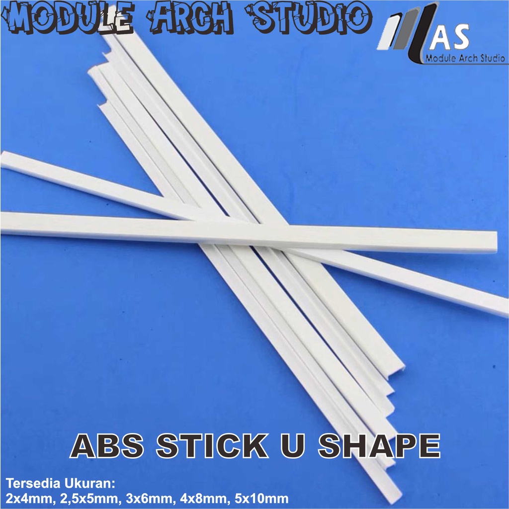 ABS Stick U Shape - Stick Plastik Penampang U - Maket Besi Kanal C