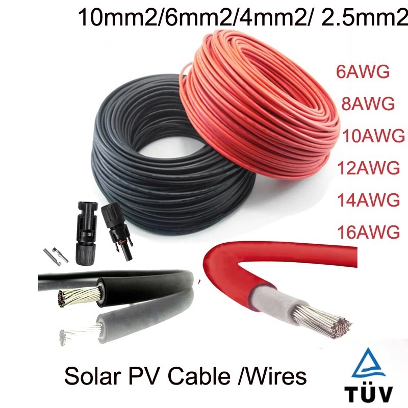 Harga per meter  Solar Cable TUV Insulation DC PV 1500V 4mm 6mm 10mm AWG