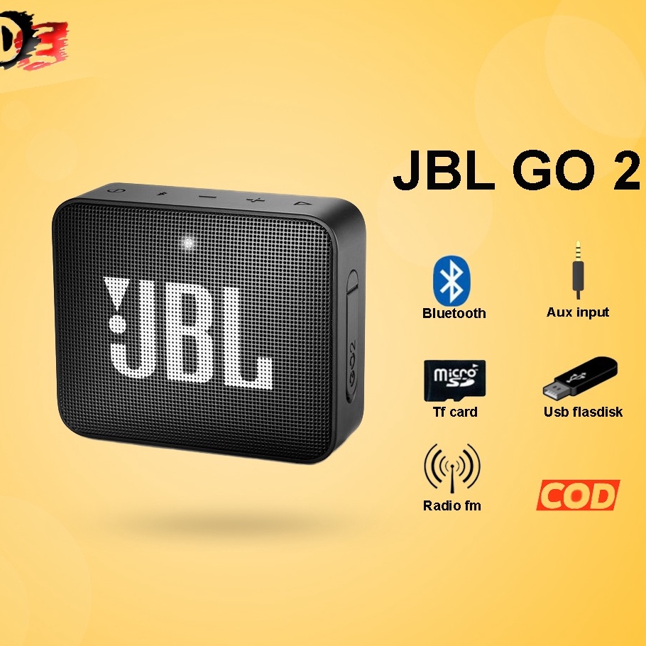 Original [✅ TERBARU 2023] SPEAKER BLUETOOTH JBL GO2 | MUSIC BOX  BLUETOOTH JBL PORTABLE WIRELESS | B