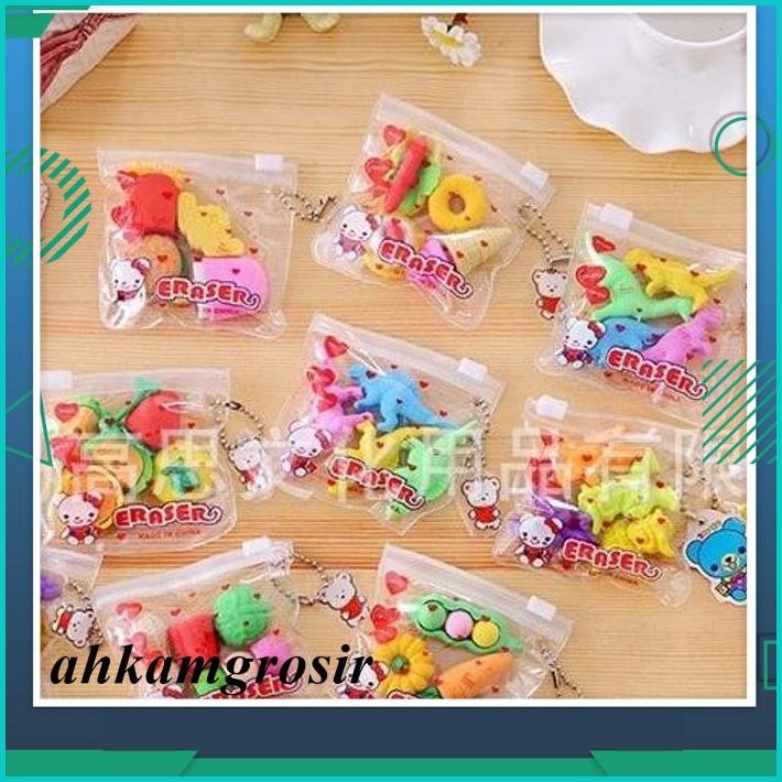 

ERASER PENGHAPUS DESAIN 4 BUAH SAYUR LUCU FREE POUCH UNIK MENARIK BEST PRODUK !!
