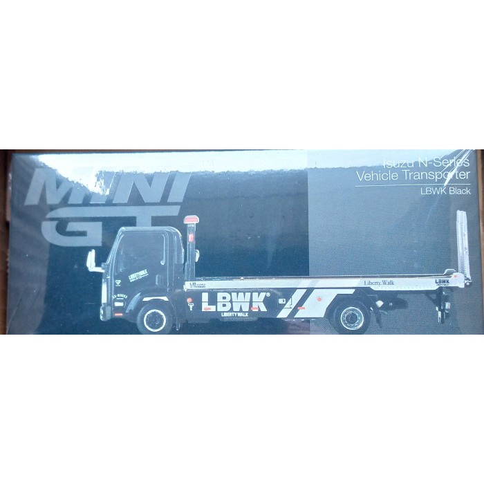 MUST HAVE MINIGT ISUZU N-SERIES VEHICLE TRANSPORTER LBWK BLACK TERBARU