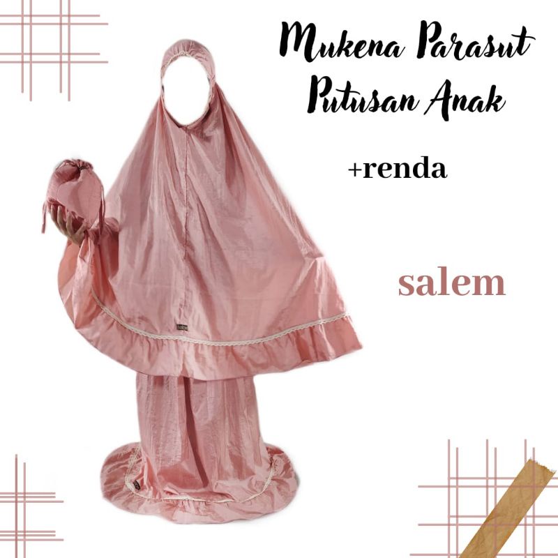 Mukena Parasut Putusan Anak Rampel + Renda Terlaris Termurah SN