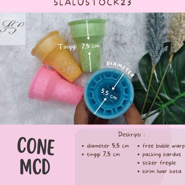 

Free Ongkir/ Packing bubblewrap & kardus MCD Cone Ice cream Semprong Mc Donald kerupuk Es Krim MCD ukr Diameter 5.5 cm isi 300 PCS / 1 BALL