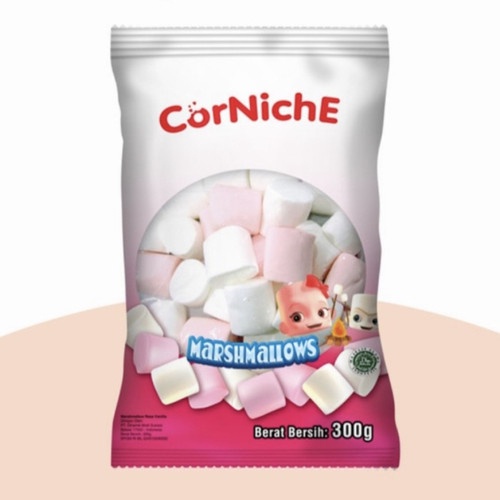 

CORNICHE MEGA MARSHMALLOWS PINK WHITE 300 GR MARSHMALLOW MARSHMELLOW MARSMELO