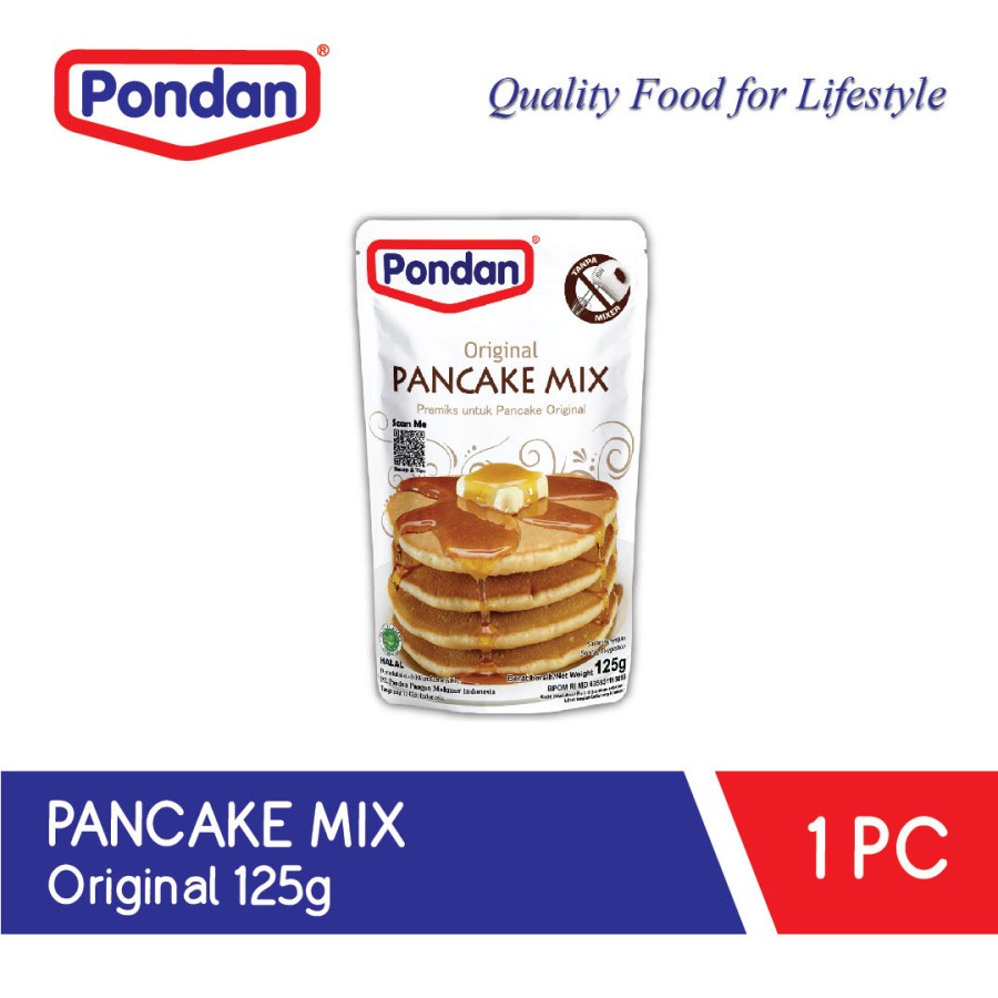 

PONDAN PANCAKE MIX ORIGINAL POUCH 125 GR PENKEK KEJU COKLAT