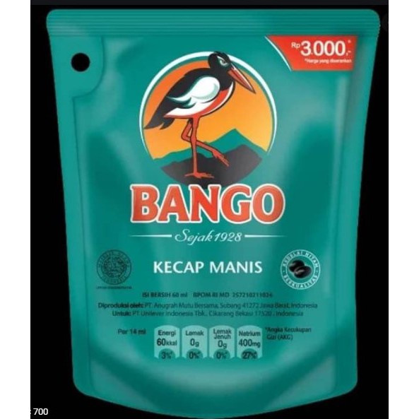 

KECAP MANIS CAP BANGO KEMASAN POUCH REFILL ISI ULANG 60 ML