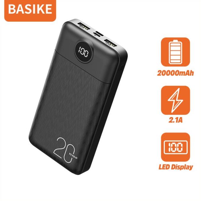 Powerbank 20000mah BASIKE asli Masukan dan keluaran ganda