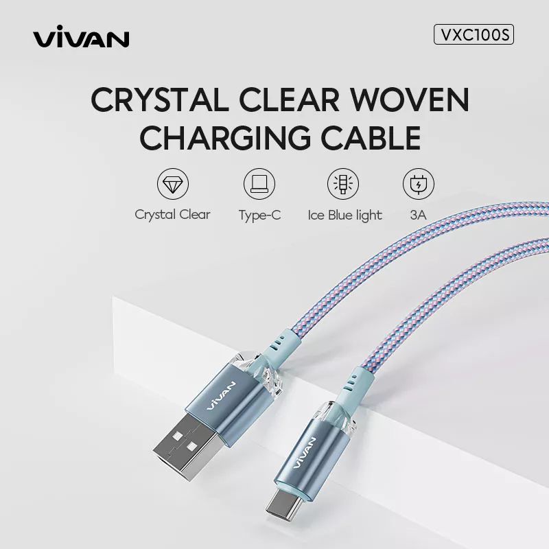 VIVAN VXC100S KABEL DATA CHARGING USB TYPE-C QC3.0 100 CM FAST CHARGING