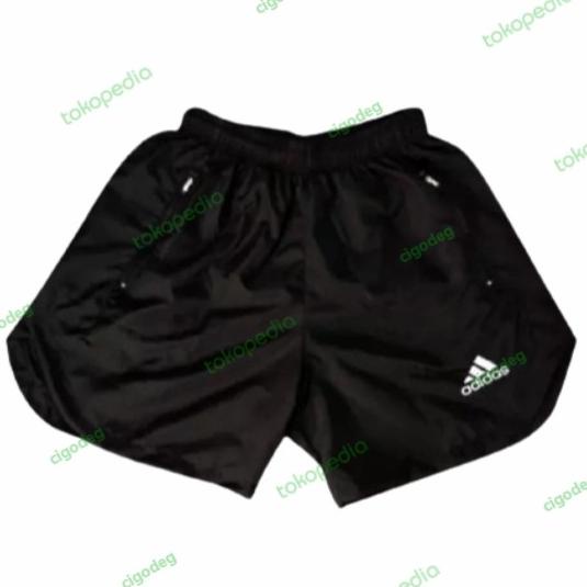 celana running pria pendek hitam Adidas parasut