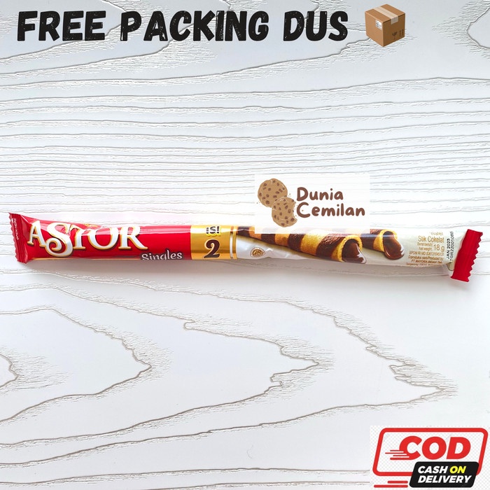 

[TERMURAH!!] Astor Singles Chocolate Satuan 18gr - Wafer Roll Coklat Terbaru