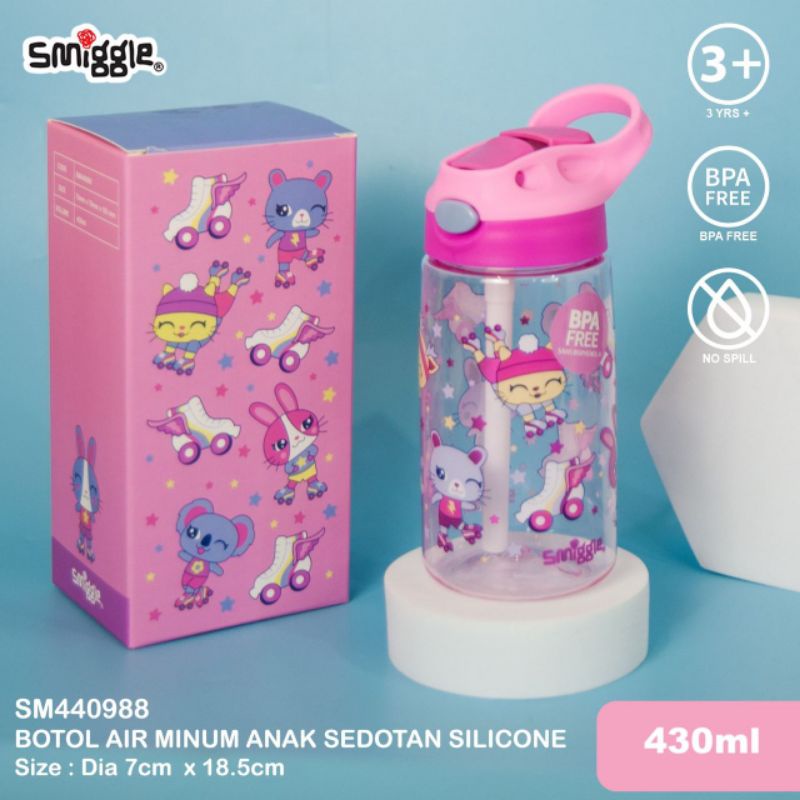 Botol minum smiggle 430ml lengkap dengan tag/botol air