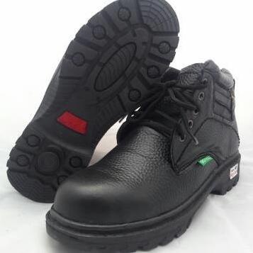 Sepatu Safety Boot Kulit Asli Boyken Fullblack Ujung Besi.