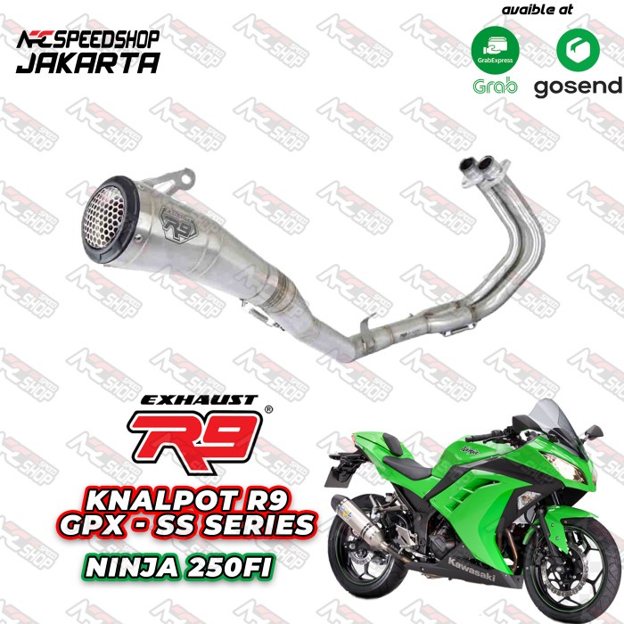 Terlaris Knalpot R9 Gp Ss Series Ninja 250Fi / Z250 2017 Fullsystem