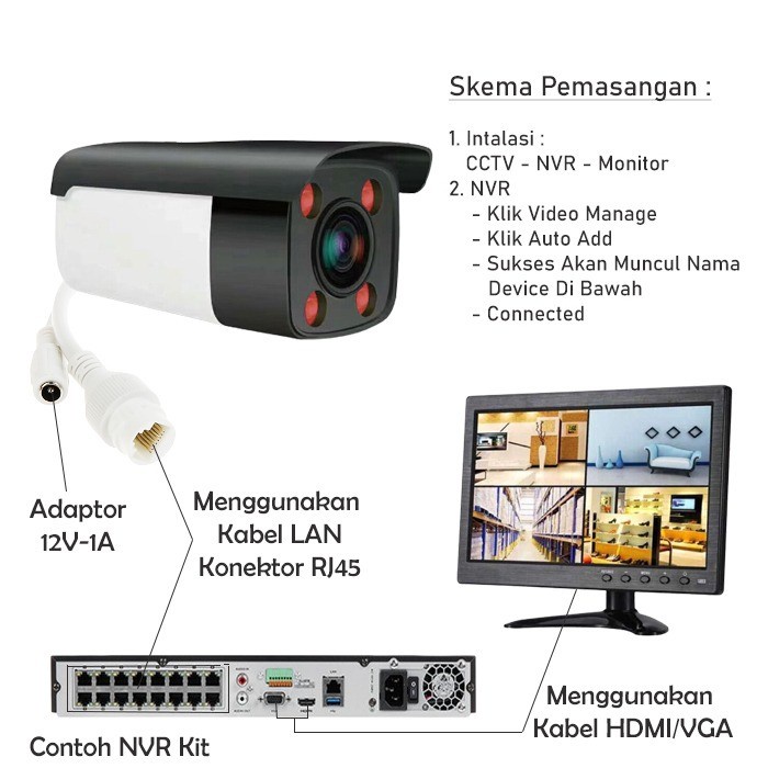 Terlaris Ip Camera + Poe Asli 3Mp Cctv Outdoor Onvif Nvr Kamera Cctv Outdoor