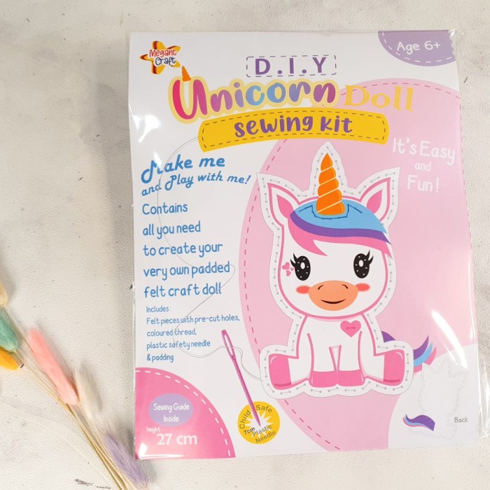 DIY DOLL SEWING KIT MERMAID UNICORN DRAGON / MENJAHIT BONEKA ANAK