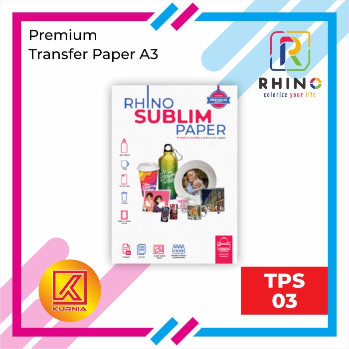 RHINO KERTAS SUBLIM / TRANSFER PAPER SUBLIM PREMIUM UKURAN A3 TPS 03