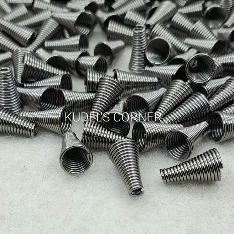 klep spiral kerucut/ penutup ujung tali/ bead cap/ end cap