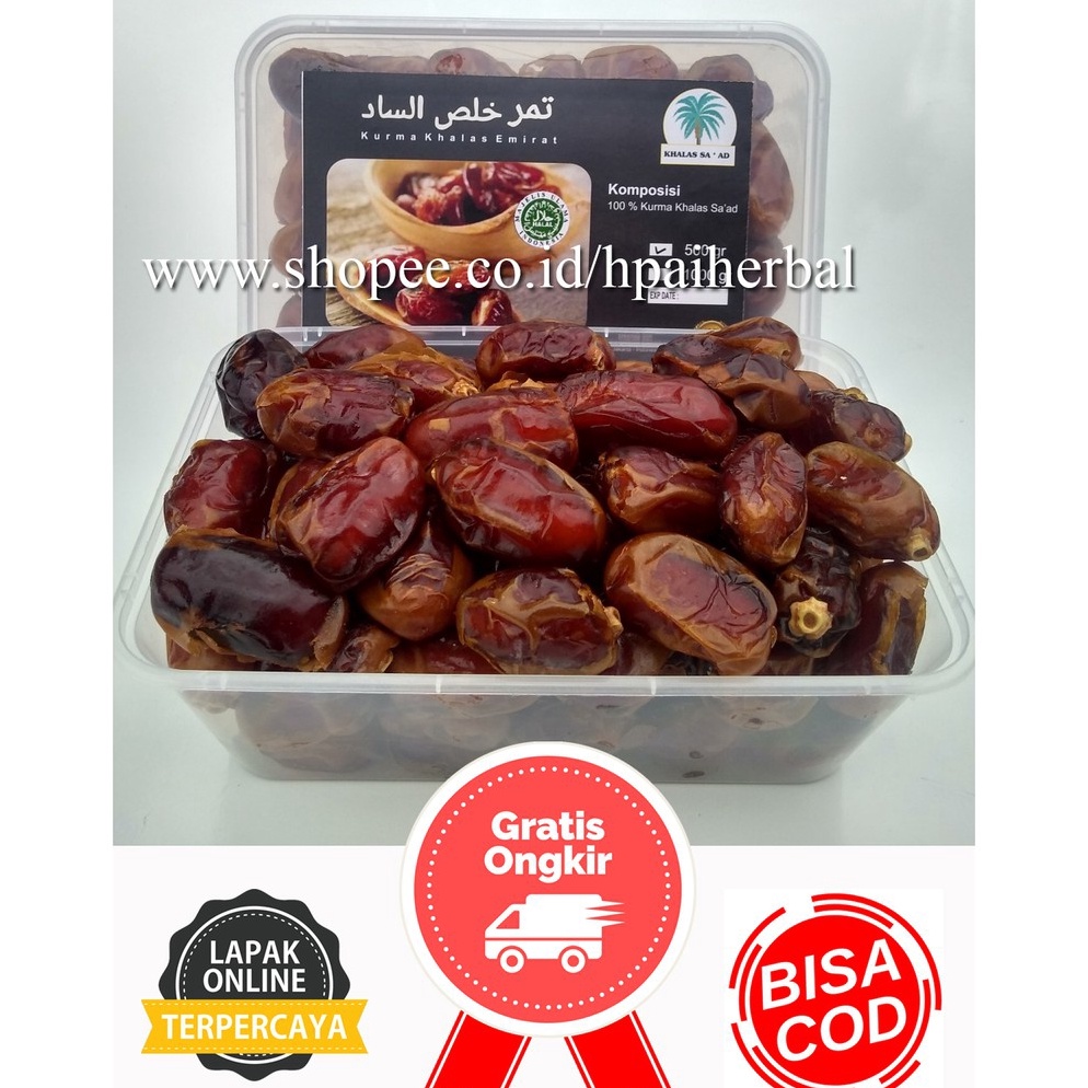 

Ready Kurma Khalas Saad 500gr 100% Asli Emirat Arab 8HL