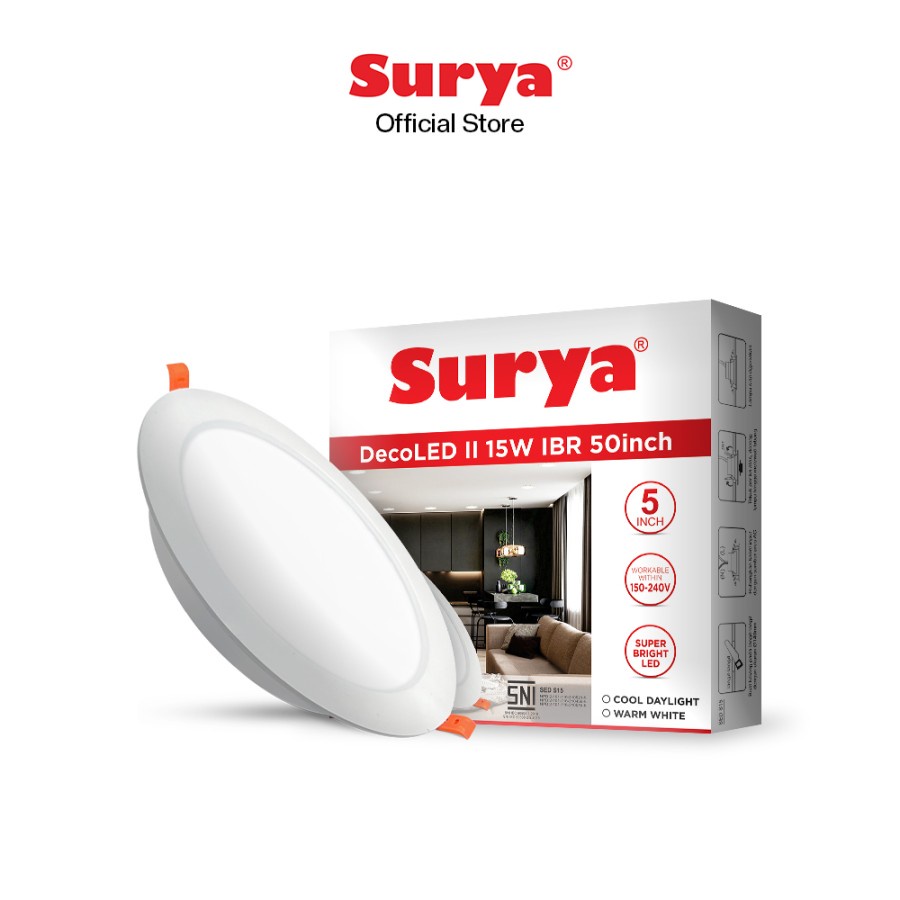 Lampu Panel LED / Surya Lampu LED Downlight Decoled II IBR 15 Watt Inbow SNI