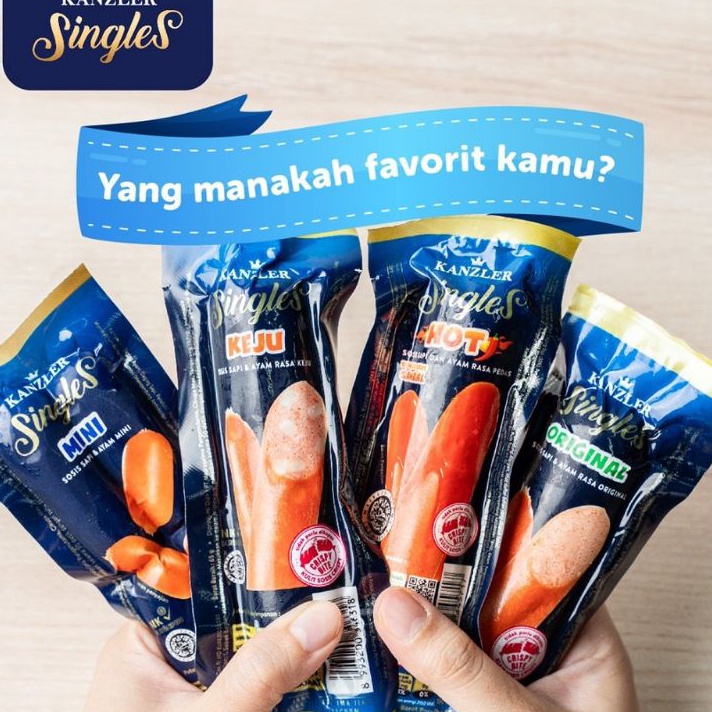 

>XG34448< Sosis KANZLER SINGLES 65 gram SIAP MAKAN - PER BIJI