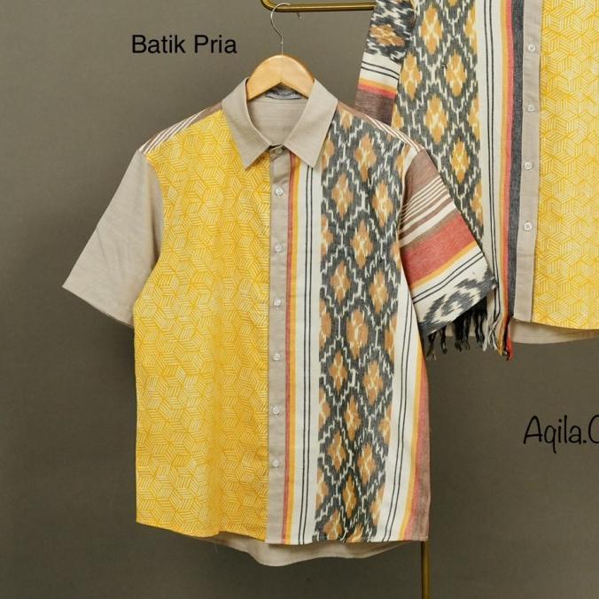 Best Sales Kemeja Batik Cowok 136 Cream Limited Edition