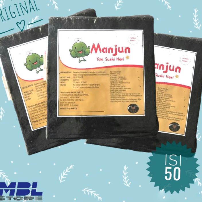 

PALING AMPUH✌️>>> Manjun Sushi Nori Rumput Laut Seaweed 50 Sheet