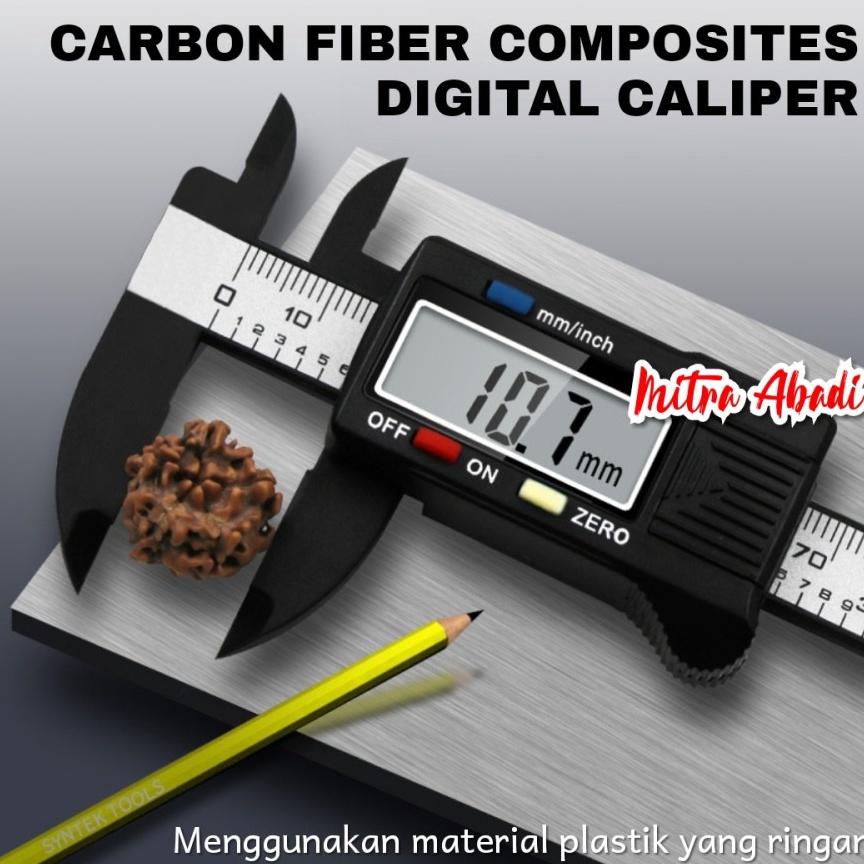 

Stock banyak Jangka Sorong / Carbon Fiber Composites Digital Sigmat Caliper ACP