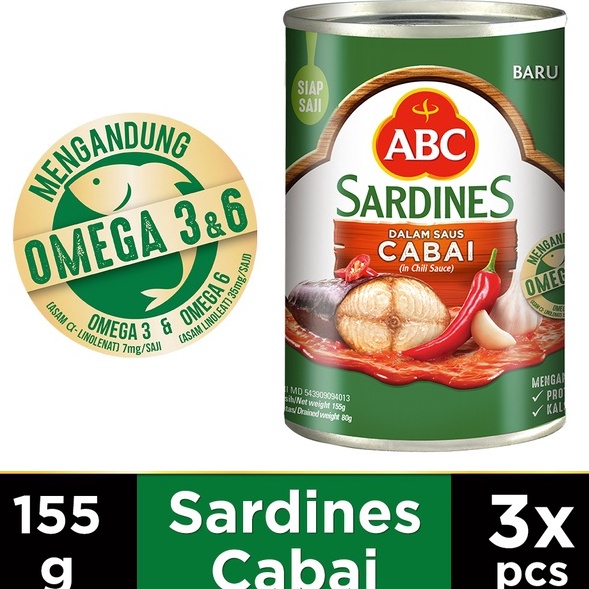 

[Terkece Se-RI] ABC Sarden Saus Cabai 155 g - Multi Pack 3 pcs