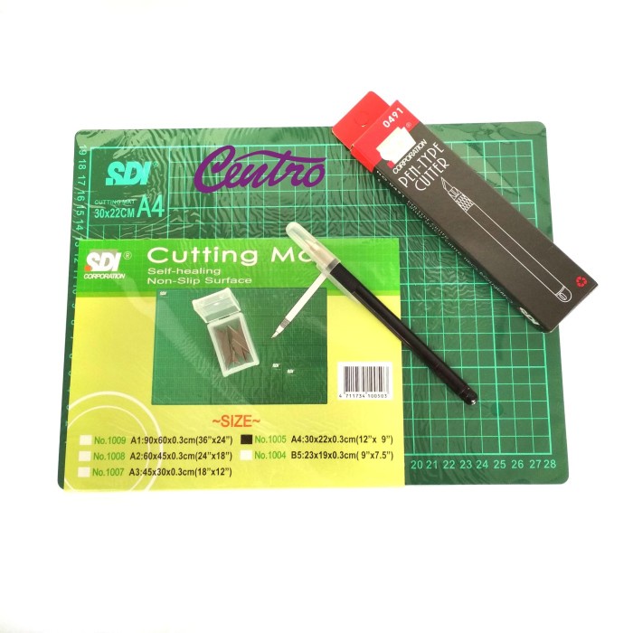 

Terlaris Cutting Mat Paket Sdi Cutting Mat A4 Plus Pen Cutter 0491