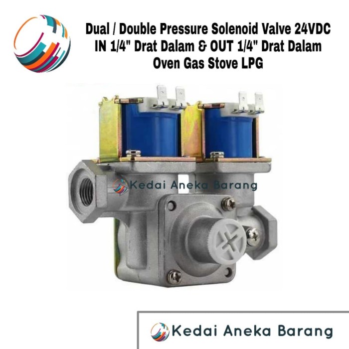 Best Seller Dual Double Pressure Solenoid Valve 24V Dc Gas Lpg Oven 1/4 Inch