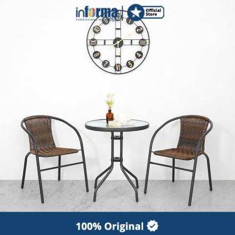 Informa - Colorado Set Kursi & Meja Teras - Cokelat