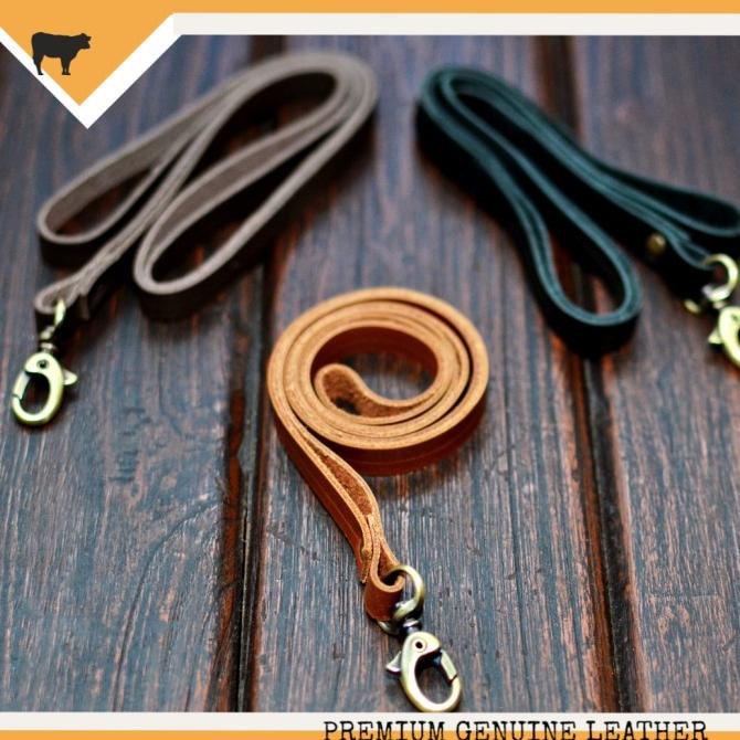 

GENUINE LEATHER TALI ID CARD LANYARD NAME TAG GANTUNGAN TALI ID CARD