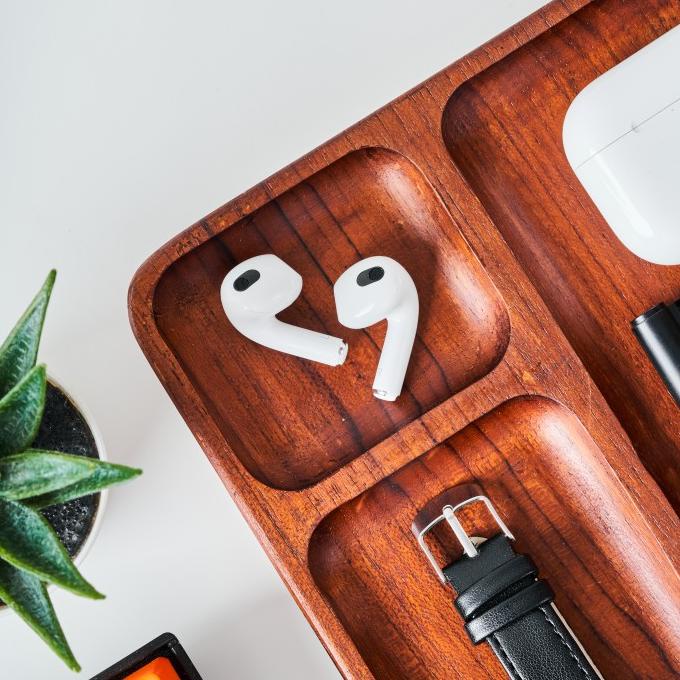 

Skandif Catchall Tray Premium Teak Wood Desk Organizer Kayu Jati (RE)